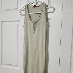 Guess Olive Ribbed Sleeveless Dress